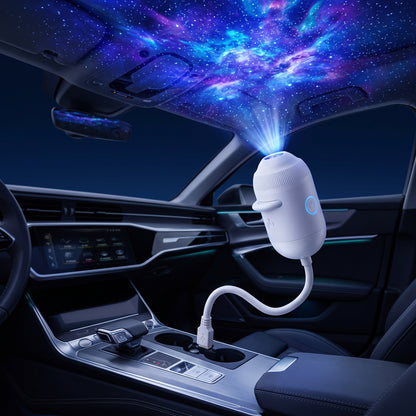 Proyector de Luz Nocturna USB 2 en 1 – Ambiente Relajante para Dormitorio, Auto y Camping