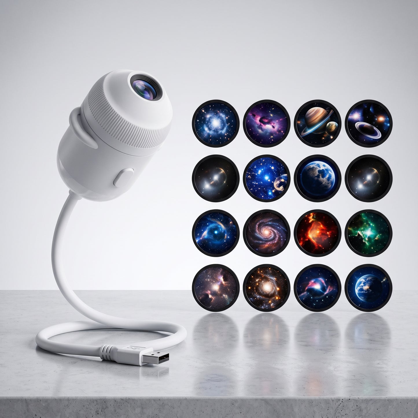 Proyector de Luz Nocturna USB 2 en 1 – Ambiente Relajante para Dormitorio, Auto y Camping