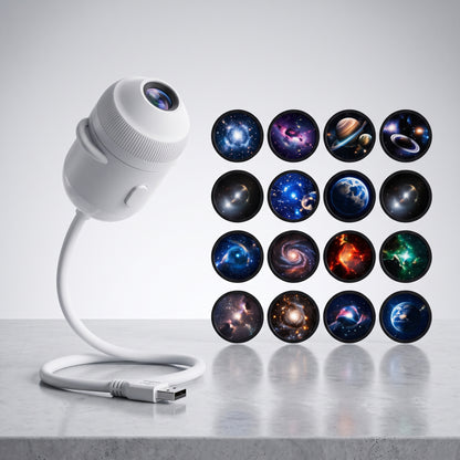 Proyector de Luz Nocturna USB 2 en 1 – Ambiente Relajante para Dormitorio, Auto y Camping
