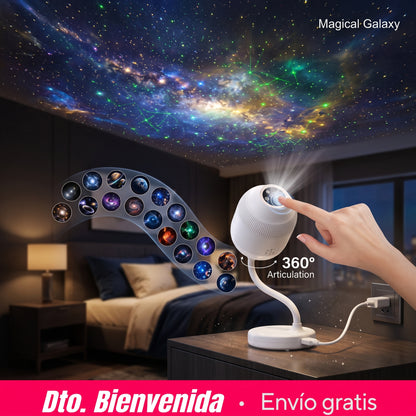 Proyector de Luz Nocturna USB 2 en 1 – Ambiente Relajante para Dormitorio, Auto y Camping