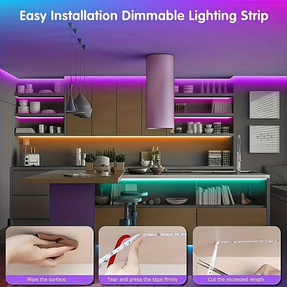 Tira de Luces LED RGB con Control por App - Cinta de Luz para Decoración de Dormitorio