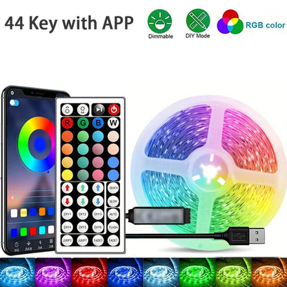 Tira de Luces LED RGB con Control por App - Cinta de Luz para Decoración de Dormitorio
