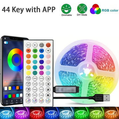 Tira de Luces LED RGB con Control por App - Cinta de Luz para Decoración de Dormitorio