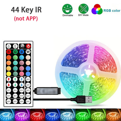 Tira de Luces LED RGB con Control por App - Cinta de Luz para Decoración de Dormitorio