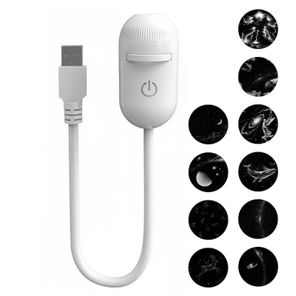 Proyector de Luz Nocturna USB 2 en 1 – Ambiente Relajante para Dormitorio, Auto y Camping