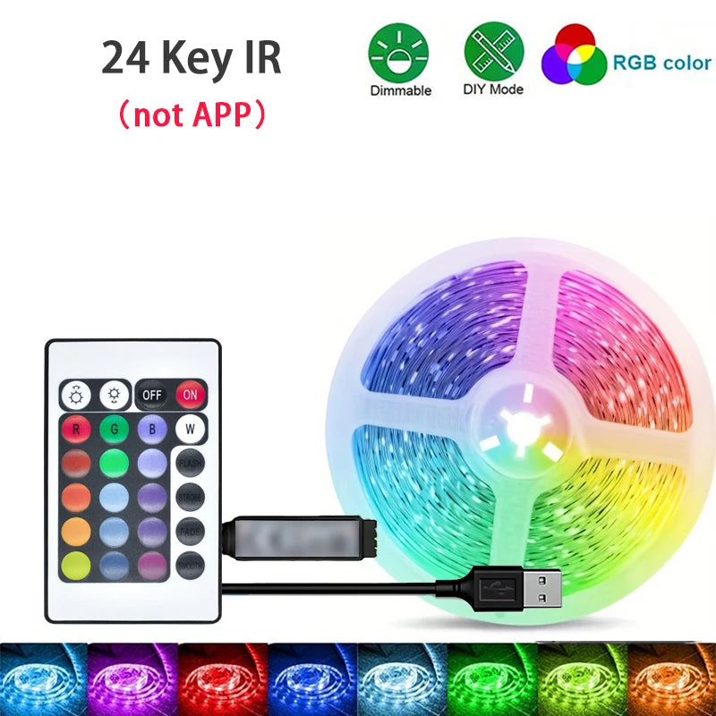 Tira de Luces LED RGB con Control por App - Cinta de Luz para Decoración de Dormitorio