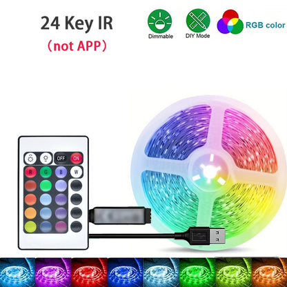 Tira de Luces LED RGB con Control por App - Cinta de Luz para Decoración de Dormitorio